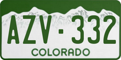 CO license plate AZV332