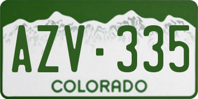 CO license plate AZV335