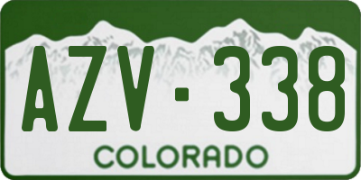 CO license plate AZV338