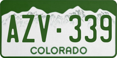 CO license plate AZV339