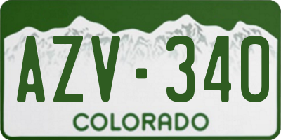 CO license plate AZV340