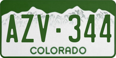 CO license plate AZV344