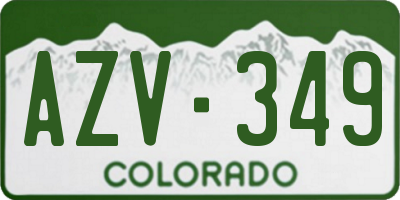 CO license plate AZV349