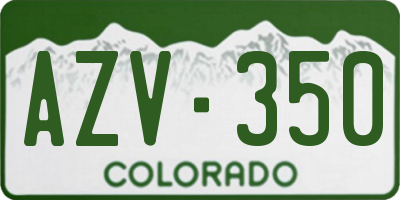 CO license plate AZV350