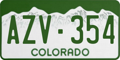 CO license plate AZV354