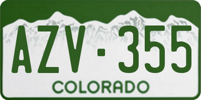 CO license plate AZV355