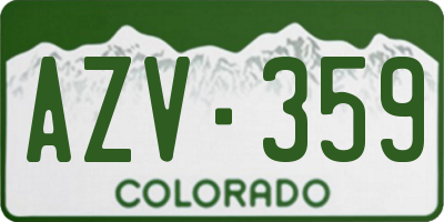 CO license plate AZV359