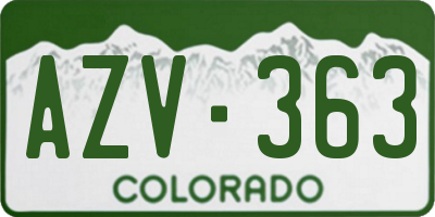 CO license plate AZV363