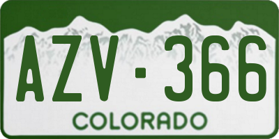 CO license plate AZV366