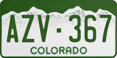 CO license plate AZV367