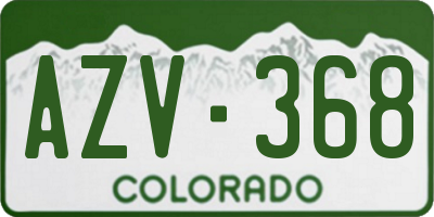CO license plate AZV368