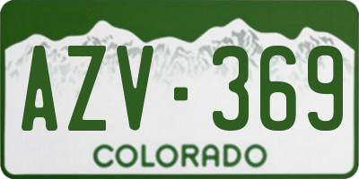 CO license plate AZV369