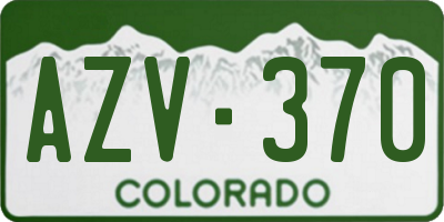 CO license plate AZV370