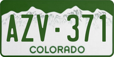 CO license plate AZV371