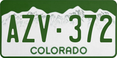 CO license plate AZV372