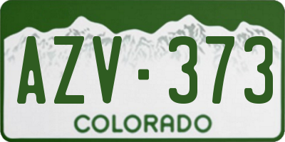 CO license plate AZV373