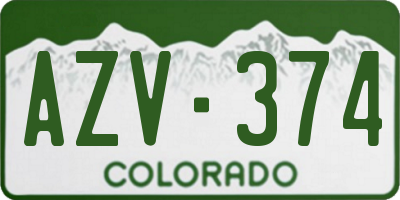 CO license plate AZV374