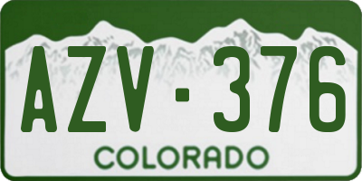 CO license plate AZV376