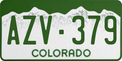 CO license plate AZV379