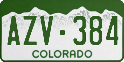 CO license plate AZV384