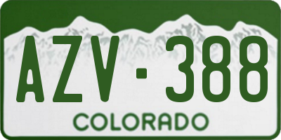 CO license plate AZV388