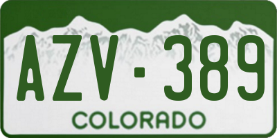 CO license plate AZV389