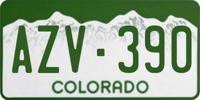 CO license plate AZV390