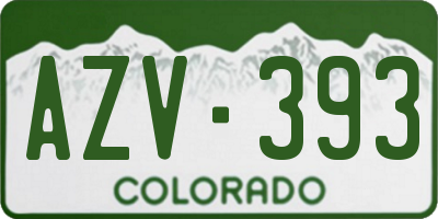 CO license plate AZV393