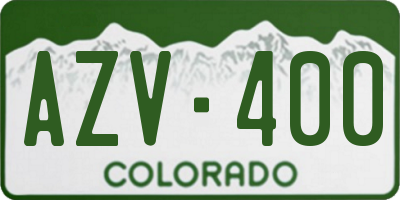 CO license plate AZV400