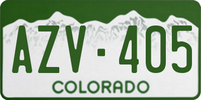 CO license plate AZV405