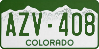 CO license plate AZV408