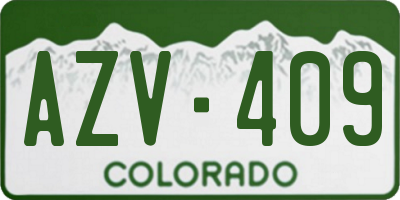 CO license plate AZV409