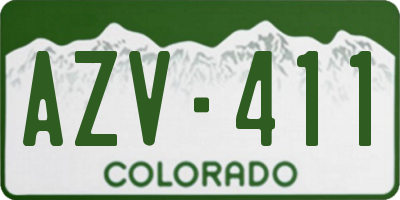 CO license plate AZV411