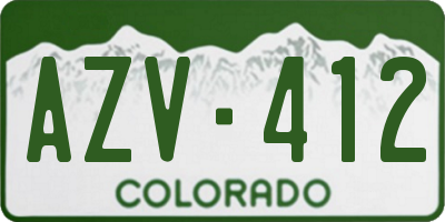 CO license plate AZV412