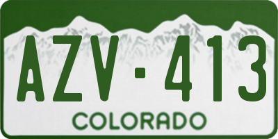 CO license plate AZV413