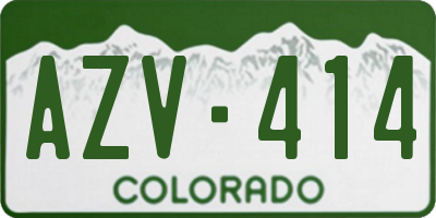 CO license plate AZV414