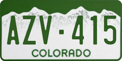 CO license plate AZV415