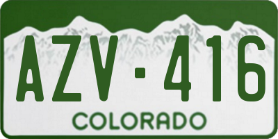 CO license plate AZV416