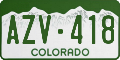 CO license plate AZV418