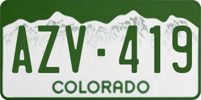 CO license plate AZV419