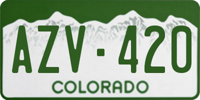 CO license plate AZV420