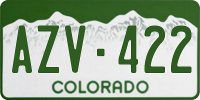 CO license plate AZV422