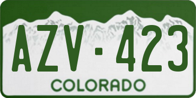 CO license plate AZV423