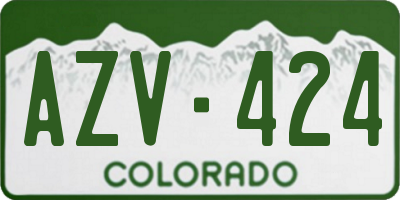 CO license plate AZV424