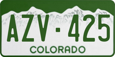 CO license plate AZV425