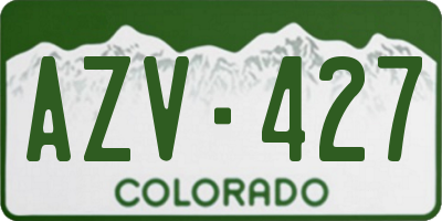 CO license plate AZV427