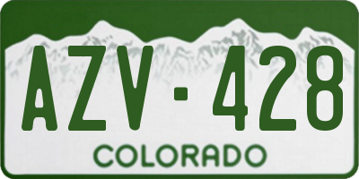 CO license plate AZV428