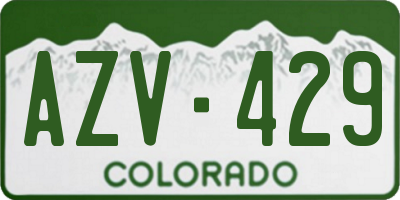 CO license plate AZV429