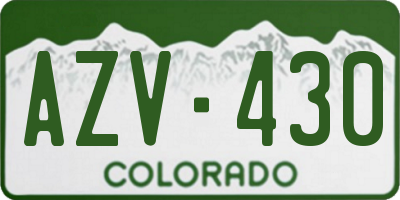 CO license plate AZV430