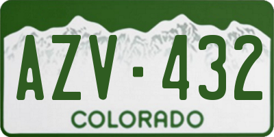 CO license plate AZV432